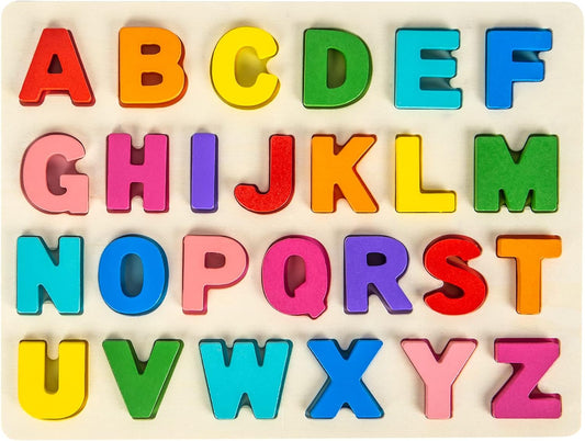 Wooden Alphabet Puzzle Set for Toddlers - Educational Toy Set