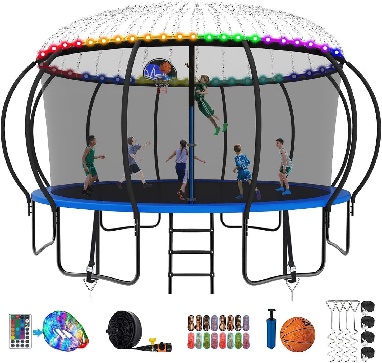 2025 Upgraded 8 10 12 14 15 16 FT Trampoline for Kids and Adults