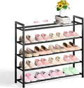 5-Tier Expandable Shoe Rack for Closet - Holds 20 Pairs (Black)