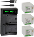 Kastar 3-Pack Battery and LTD2 USB Charger Compatible with Arlo Go