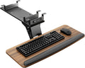 Ergonomic Keyboard Tray Height Adjustable Swivel Tilt - Walnut
