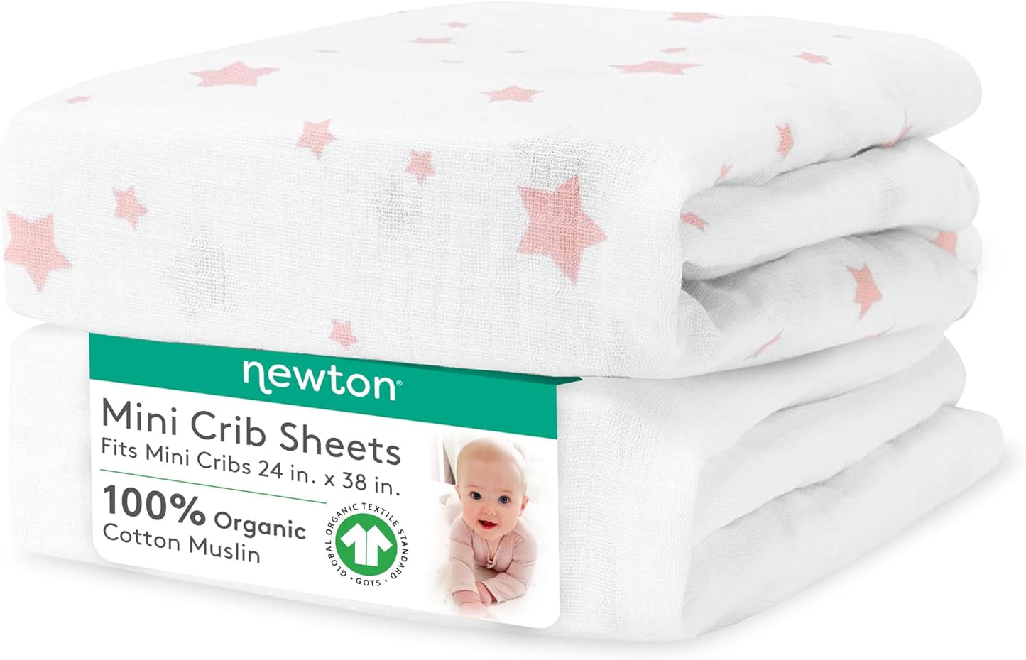 Organic Muslin Cotton Mini Crib Fitted Sheets for Baby Comfort