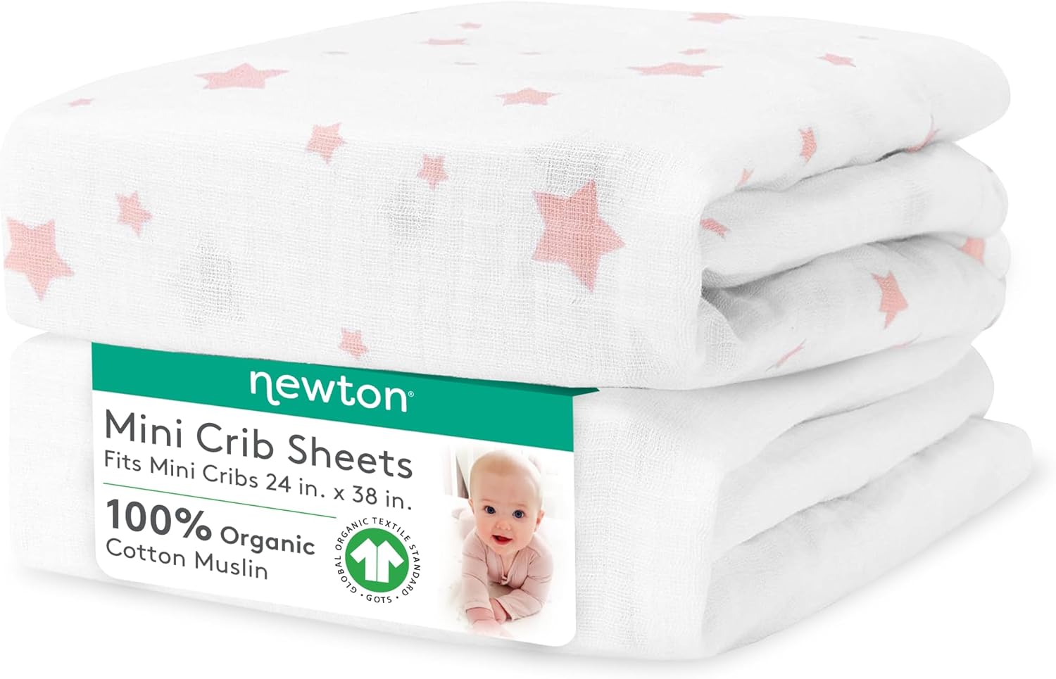Organic Muslin Cotton Mini Crib Fitted Sheets for Baby Comfort