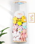 Corner Stuffed Animal Storage Net - Adjustable Wood Plush Organizer