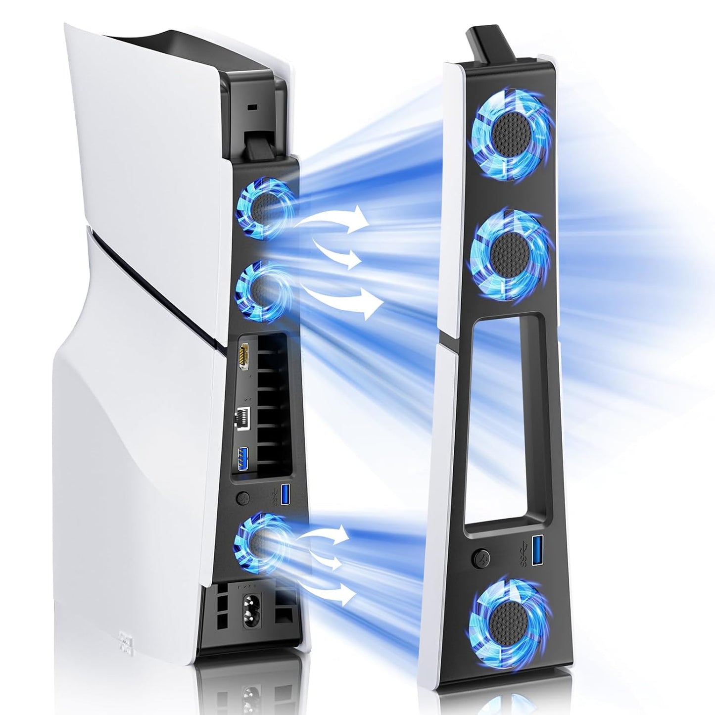 BRHE PS5 Slim Cooling Fan - 3 Fans, Quiet & Efficient