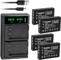 Kastar 2300mAh 4-Pack Battery with LTD2 USB Dual Charger - 3.7V Pack