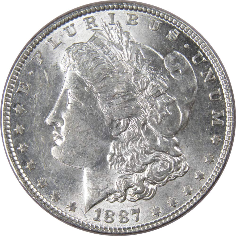 1887 Morgan Dollar AU About Uncirculated 90% Silver Coin Collectible