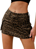 High Stretchy Denim Cargo Skort for Women - Y2K Casual Style