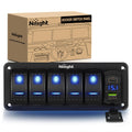 Nilight 5 Gang Rocker Switch Panel with PD Type C and Voltmeter