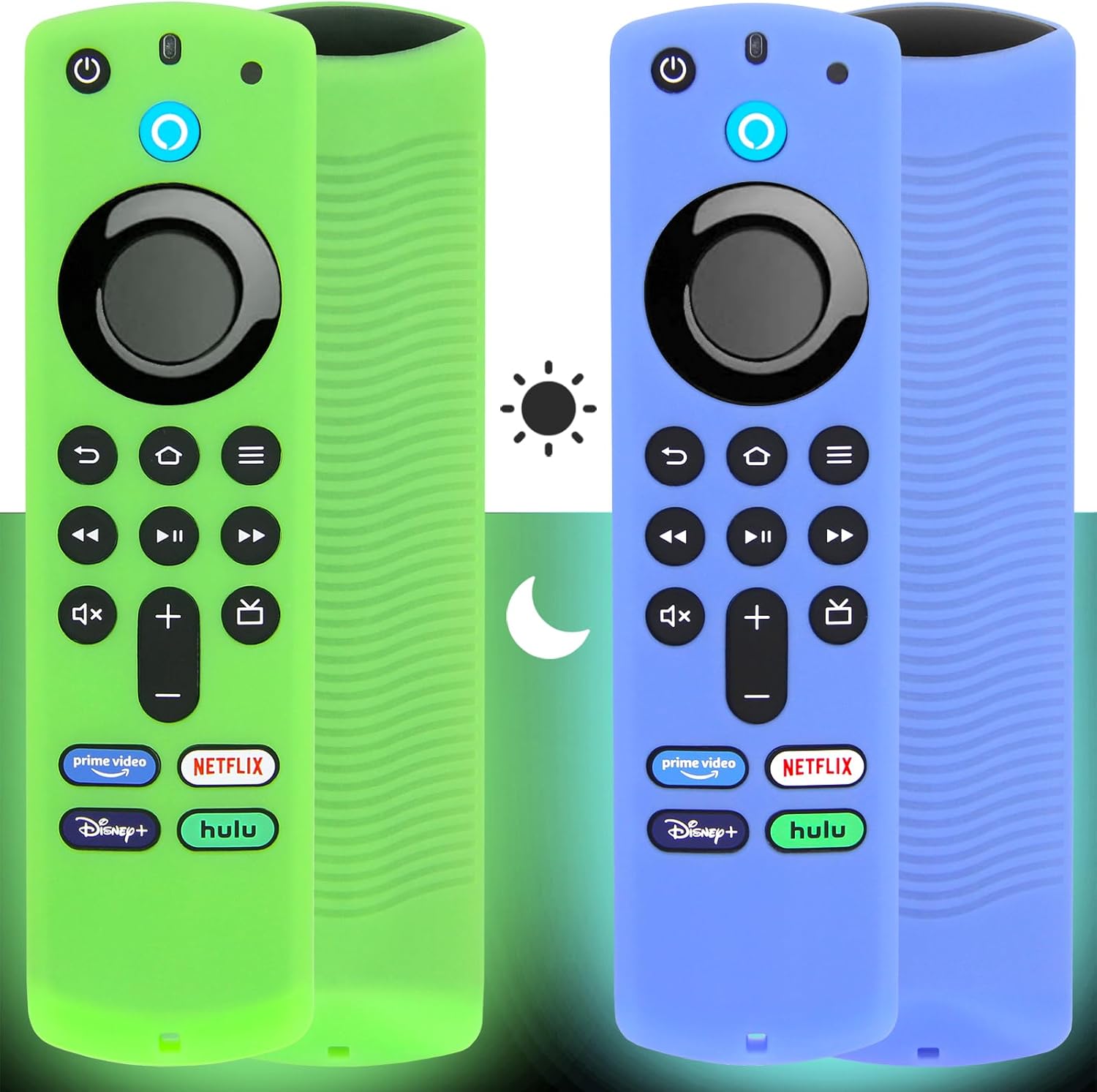 2 Pack Glow-in-The-Dark Firestick Remote Cases - PINOWU - Ultimate Protection!