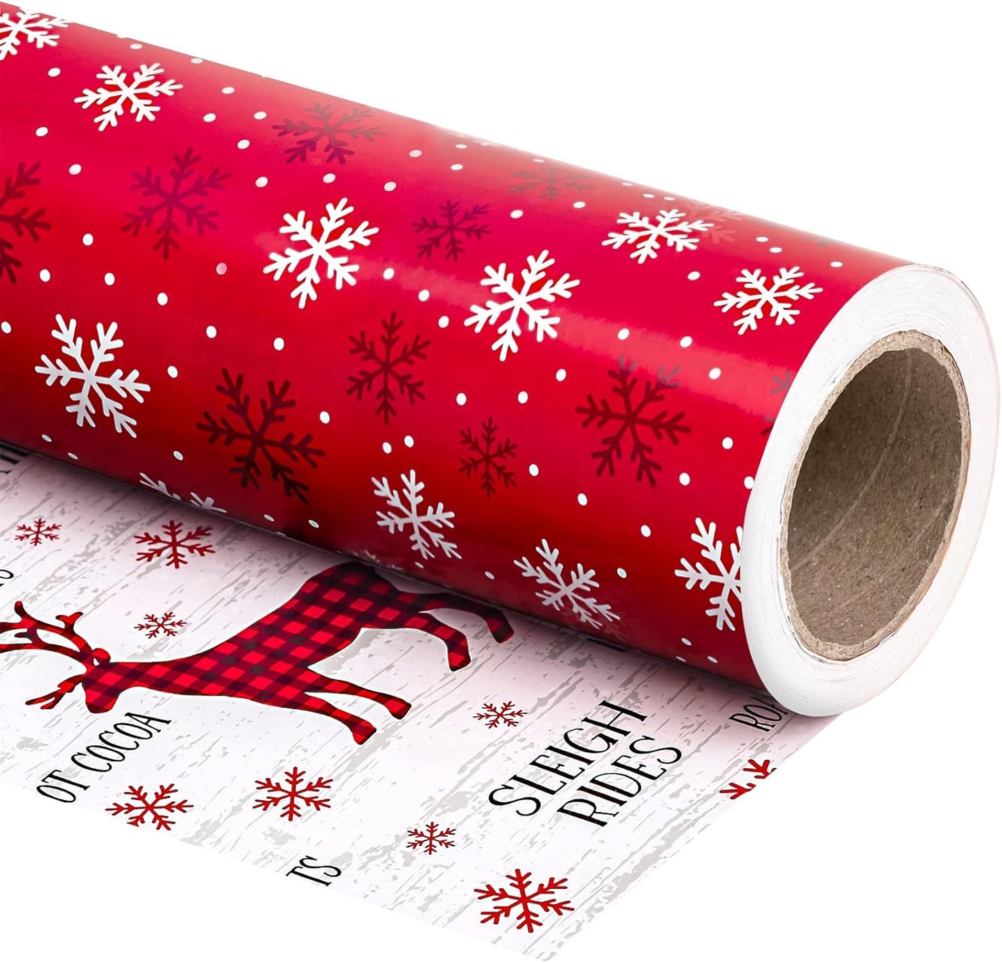 30 Inch Jumbo Reversible Christmas Wrapping Paper for Gifts