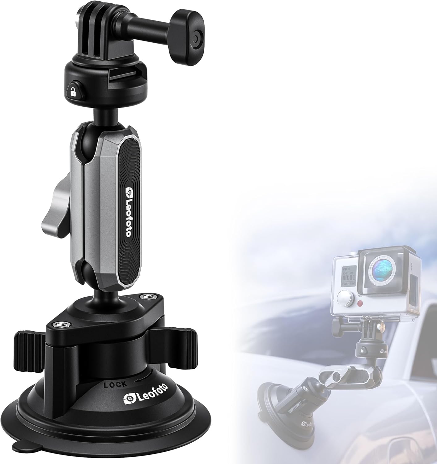 Suction Cup Action Camera Car Mount for DJI OSMO and GoPro