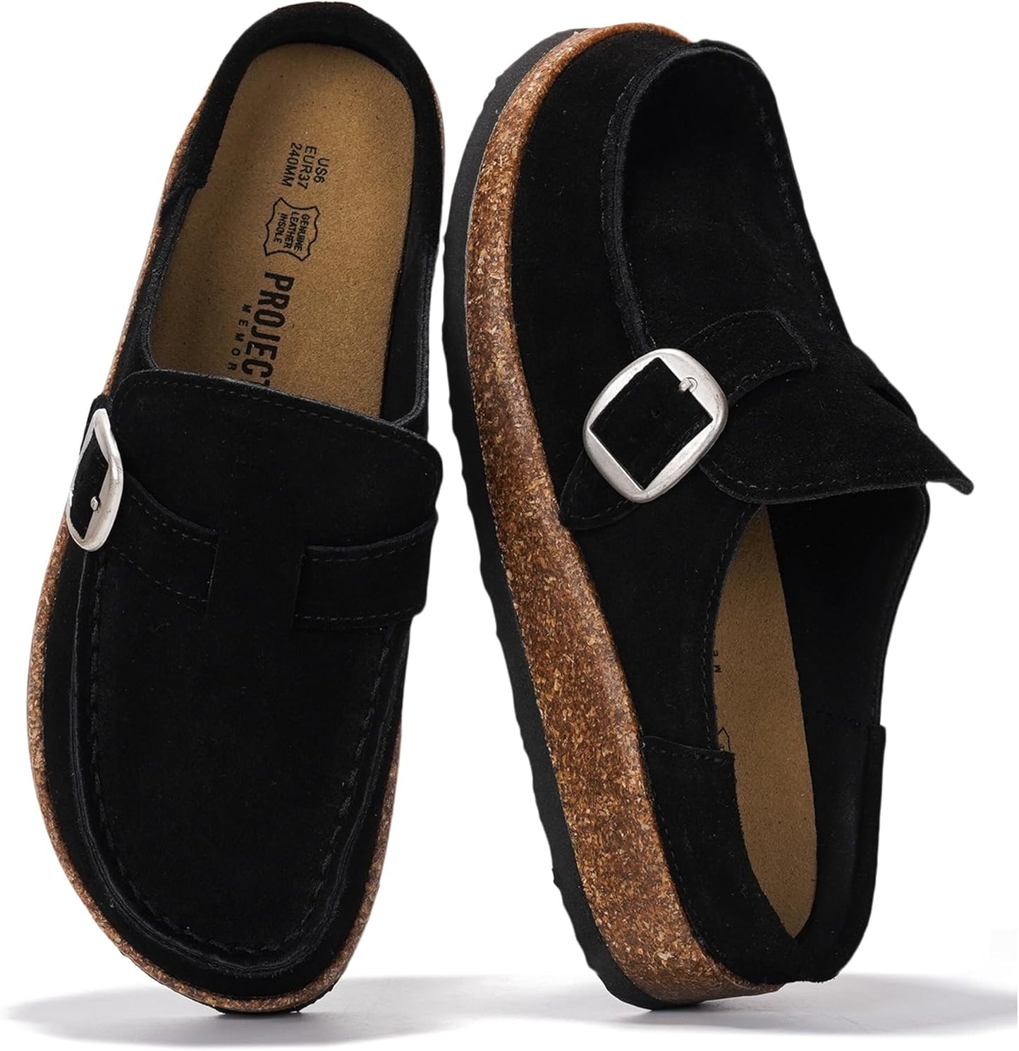 Project Cloud Genuine Leather Clogs for Women with Memory Foam