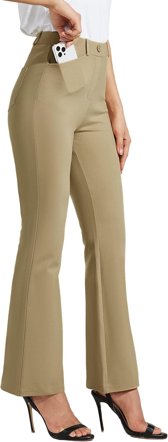 Willit Women's Yoga Dress Pants Bootcut Stretch Work Slacks