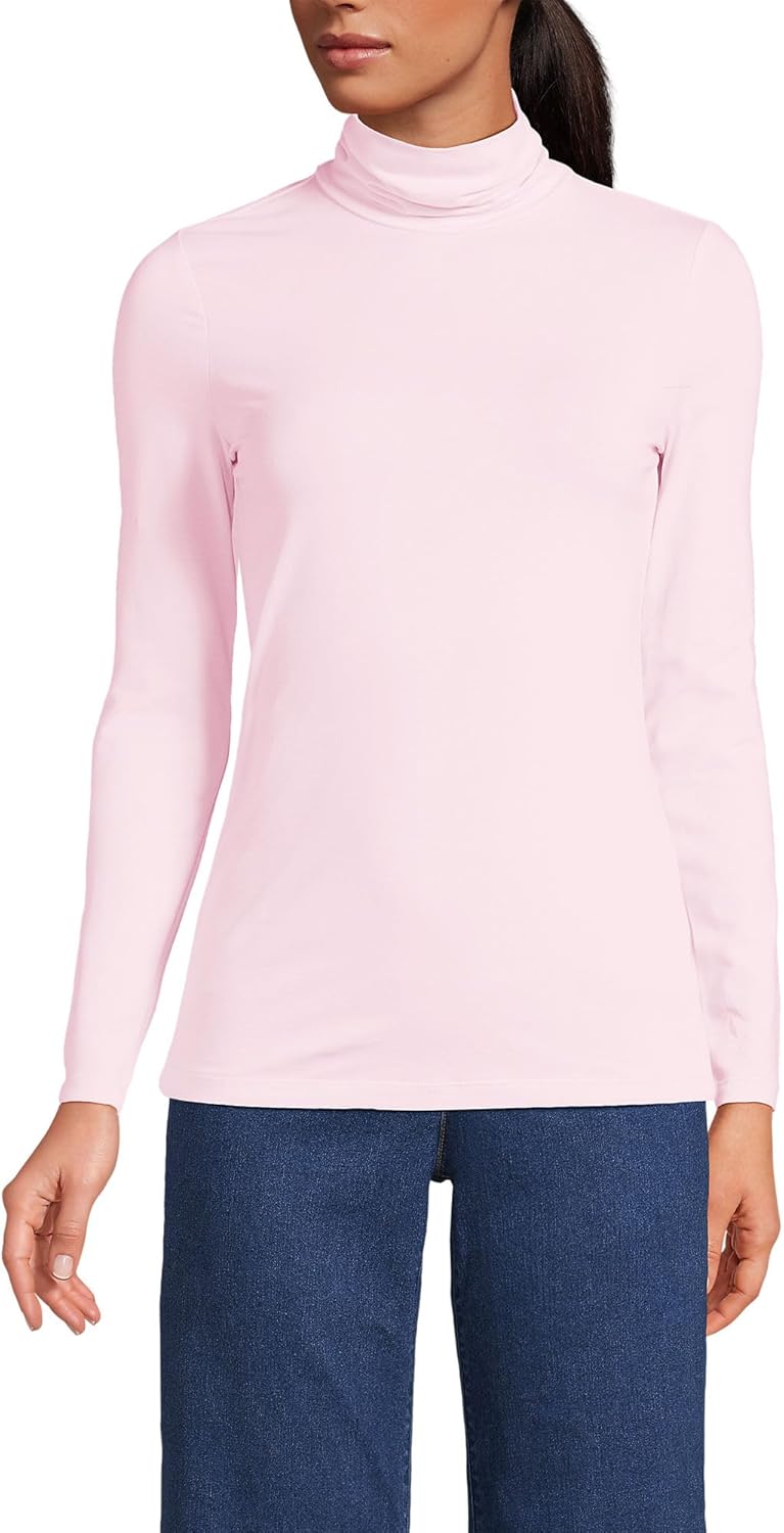Lightweight Jersey Long Sleeve Turtleneck for Women - Cozy Style