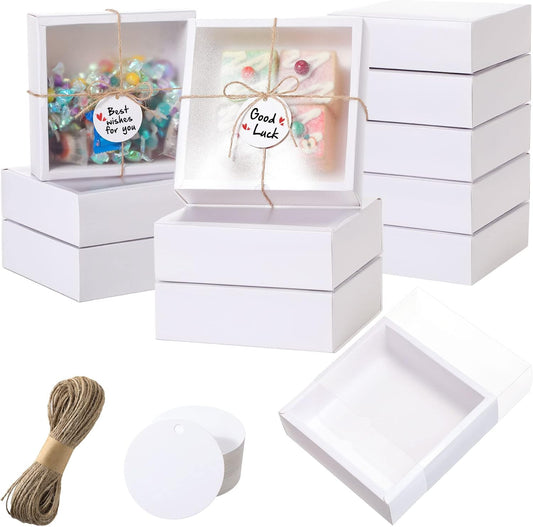 Kraft Soap Boxes with Window for Gifts, Jewelry, and Candy