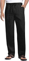 Men's Casual Linen Pants for Men - Elastic Drawstring Beach Trousers