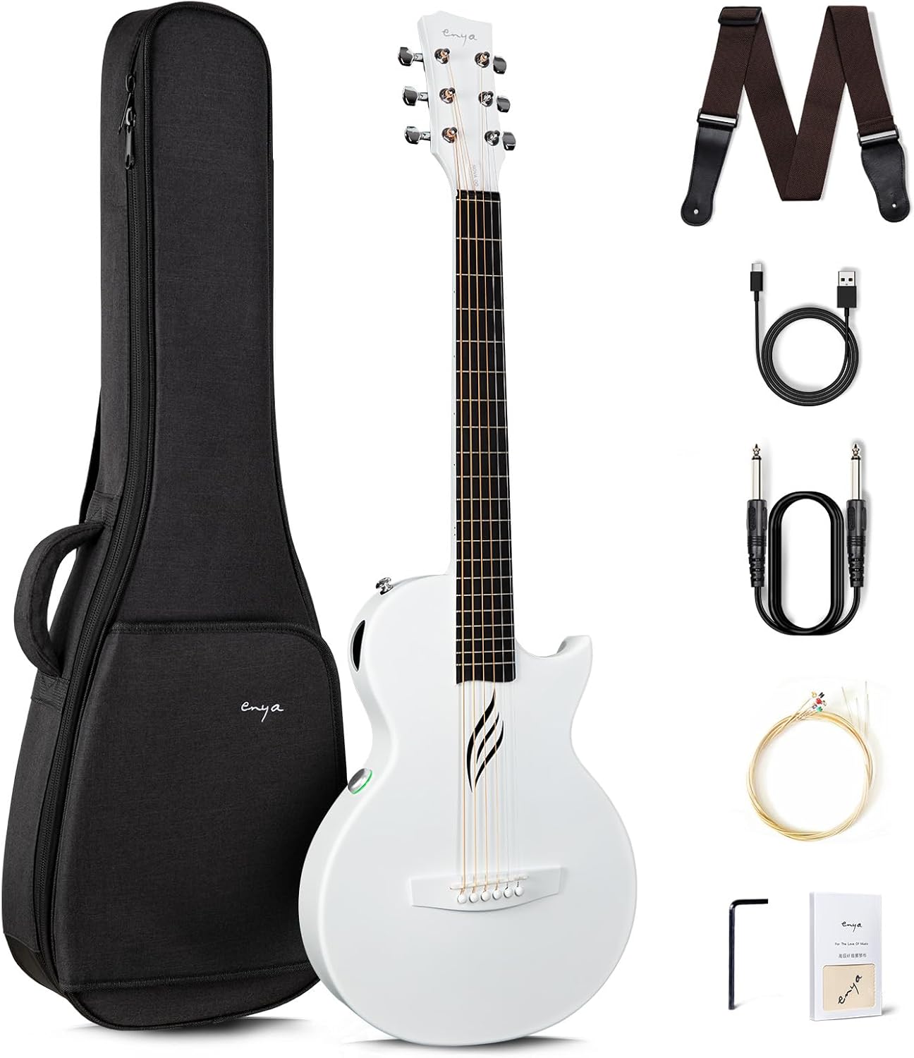 Enya NOVA Go SP1 Carbon Fiber Acoustic Electric Guitar Bundle