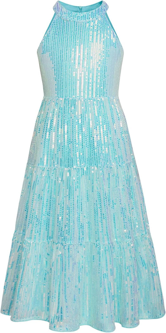Elegant Girls Sequin Dress for Parties and Special Occasions