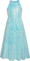 GRACE KARIN Girls Sequin Maxi Dress for Special Occasion - Sparkling