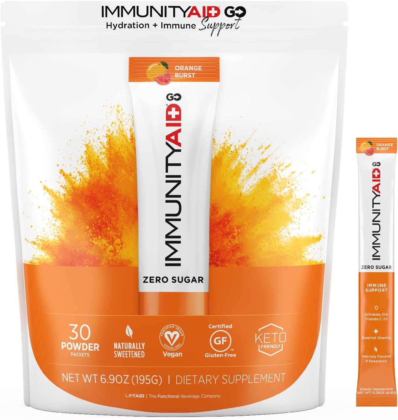 Immunity AID GO! Zero Sugar Hydration Packets for Wellness