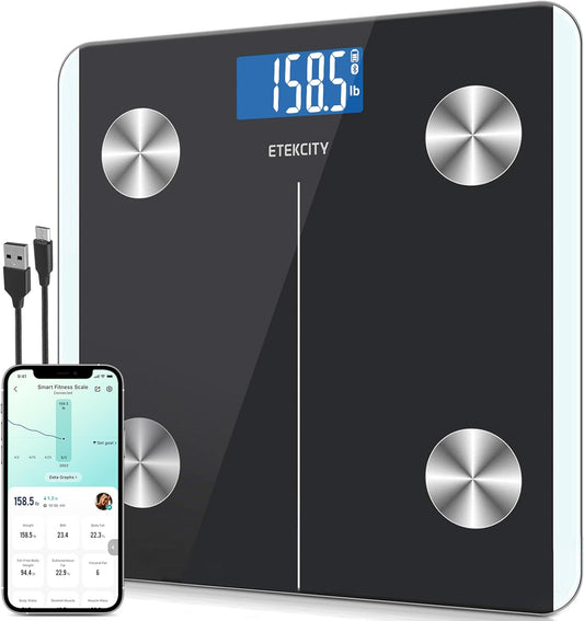 Etekcity Smart Rechargeable Body Fat Scale - Sync with App, 400lb