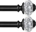 2 Pack Curtain Rod 32 to 58 in Black Telescoping Splicing Rods