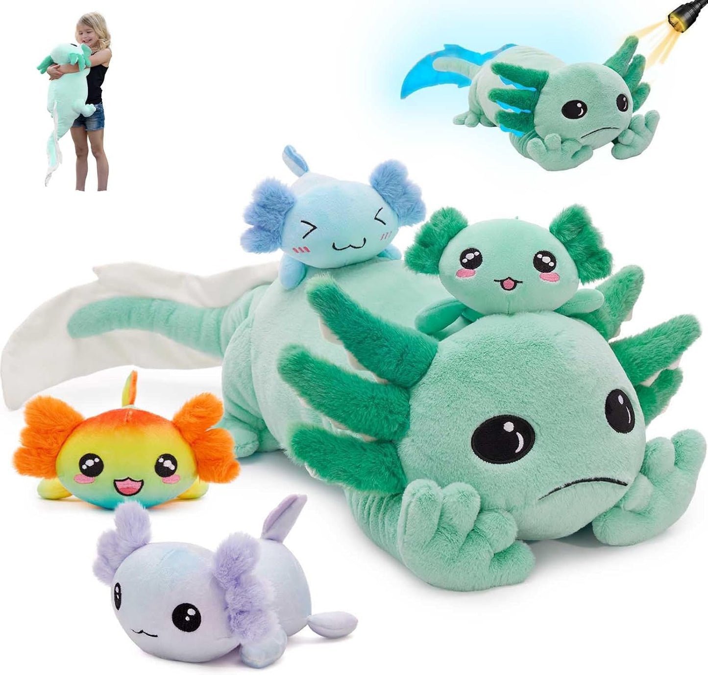 MaoGoLan 5 Pcs Axolotl Plush Stuffed Animal Set for Kids