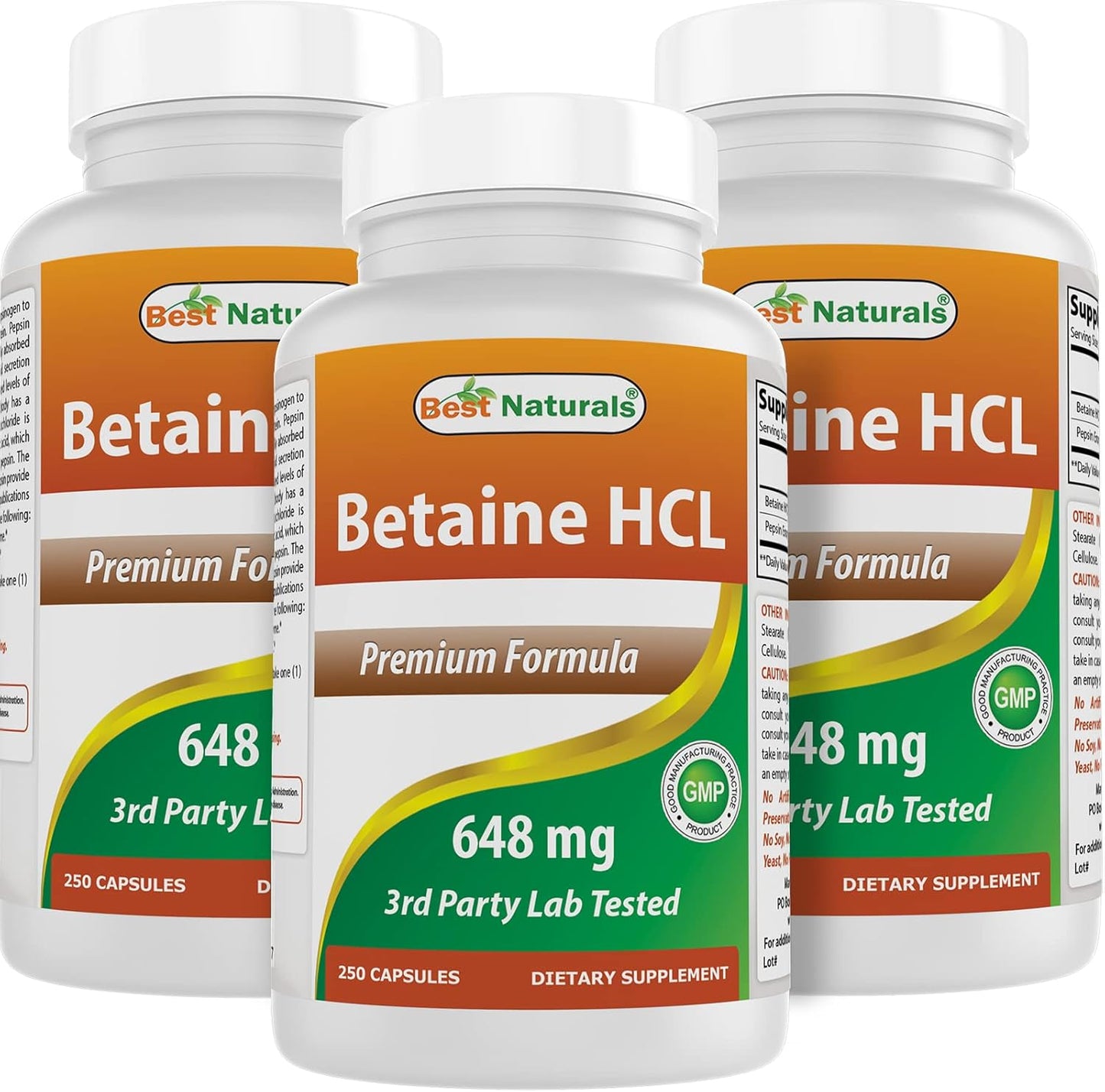 Best Naturals Betaine HCL 648 mg Capsules for Digestive Health