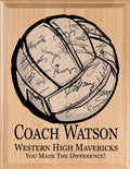 Volleyball Coach Gift Plaque SIGNABLE PERSONALIZED - Team Keepsake
