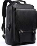 Leather Travel Laptop Backpack For Men 15.6in - Waterproof Vintage