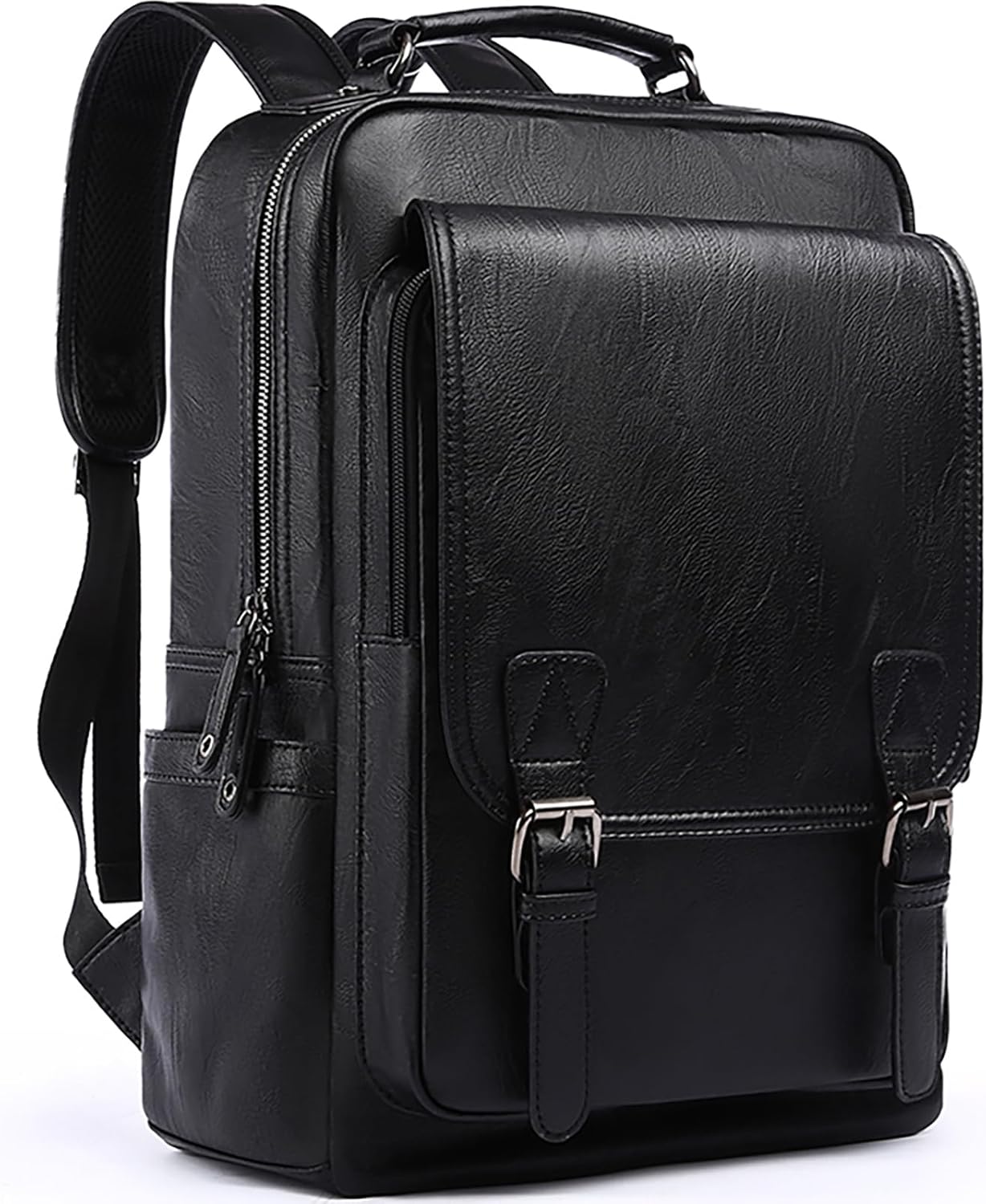 Leather Travel Laptop Backpack for Men - Vintage Waterproof Design