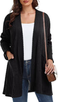 Plus Size Cardigan Long Sleeve Open Front - Lightweight Cozy Layer