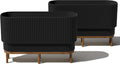 Veradek Demi Raised Long Planter with Wooden Stand - Modern
