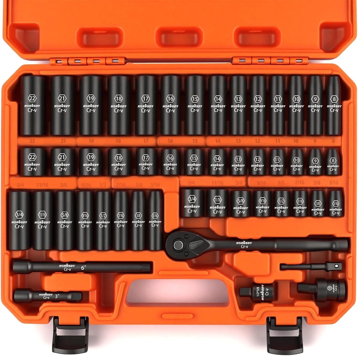 HORUSDY 3/8 Drive Impact Socket Set for Precision and Durability
