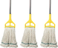 OFO Loop-End String Wet Mop 3-Pack - Heavy Duty 67 in Pole