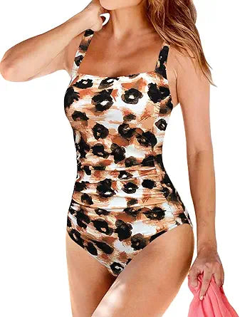Vintage Padded Push Up One Piece Swimsuits for Women