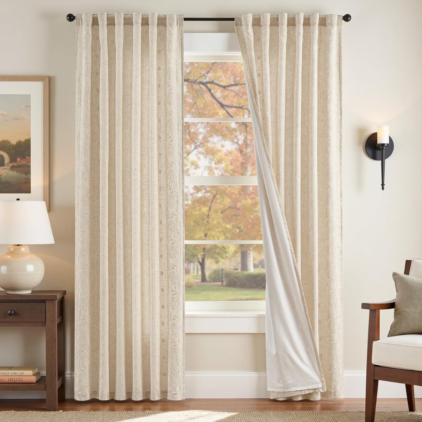 Winslow Lined Linen Curtains for Bedroom and Living Room Decor