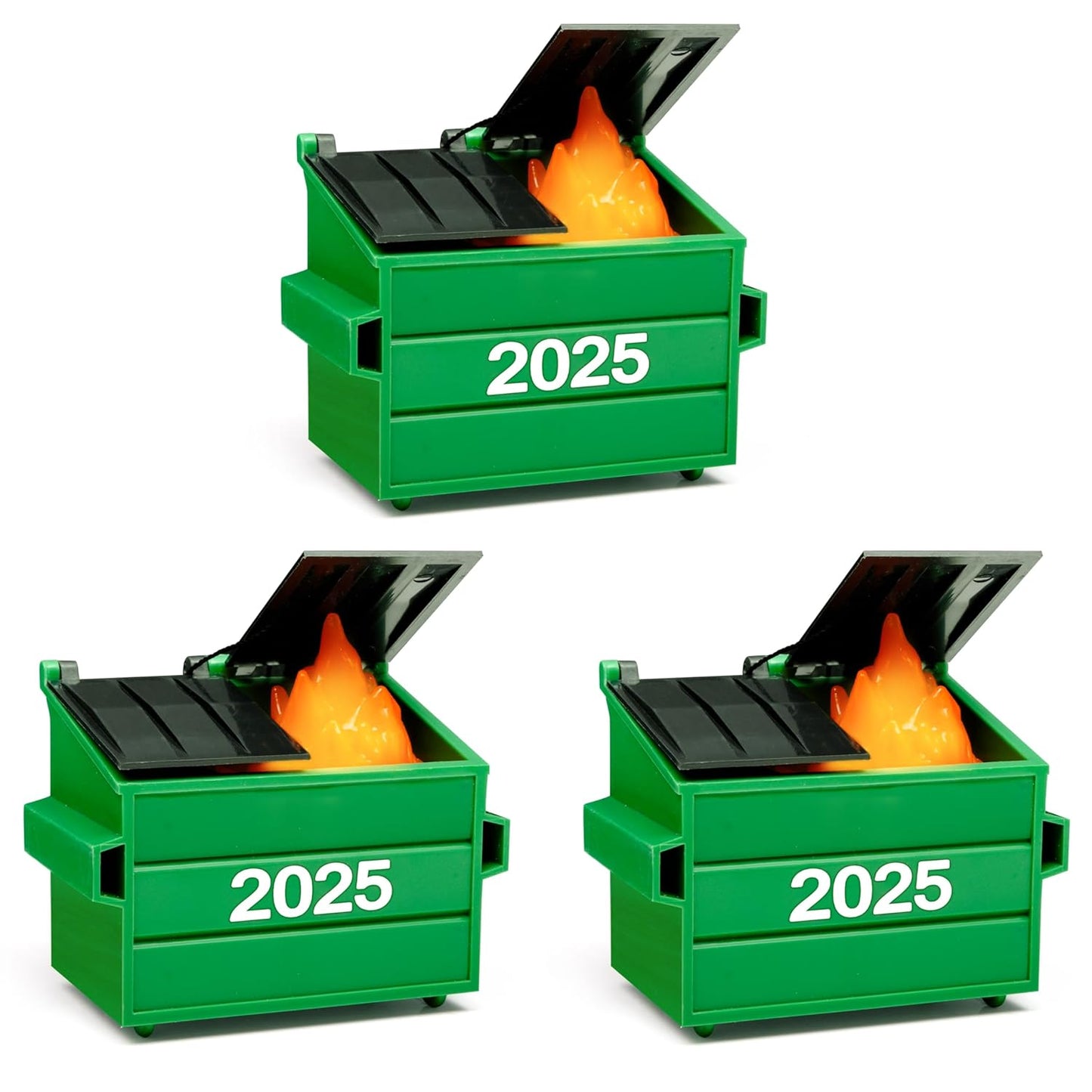 2025 Dumpster Fire Ornament LED with Flickering Flame Effect