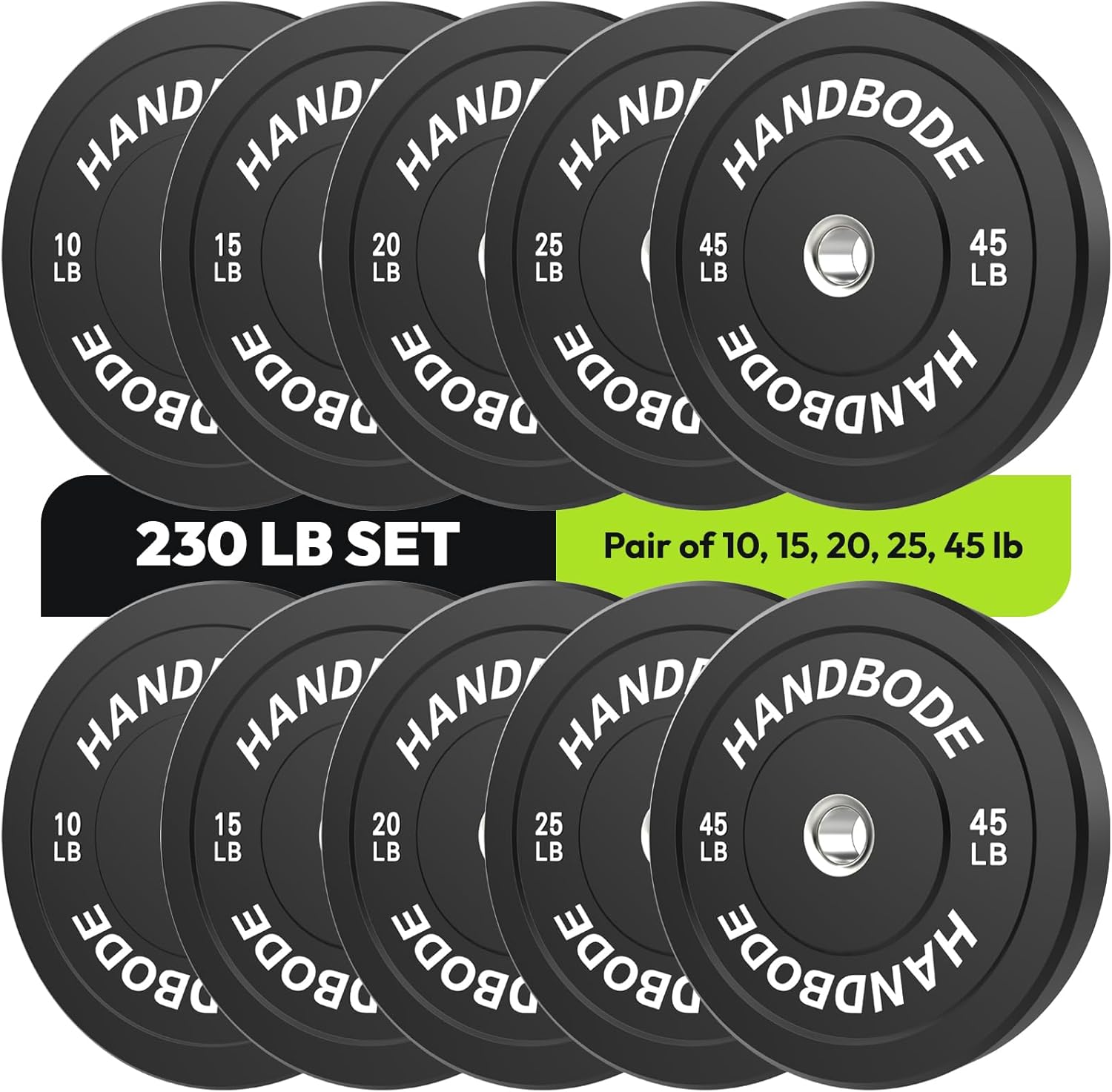 Bumper Plates 2-Inch Olympic Weight Plate Set for Strength Training