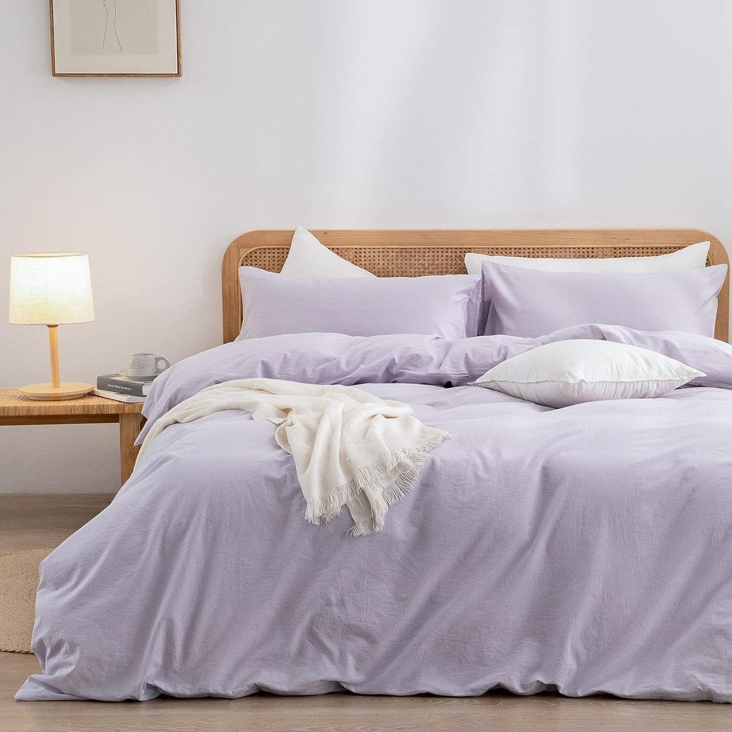 BESTOUCH Duvet Cover Set in Taro Purple for Twin/Twin XL Beds