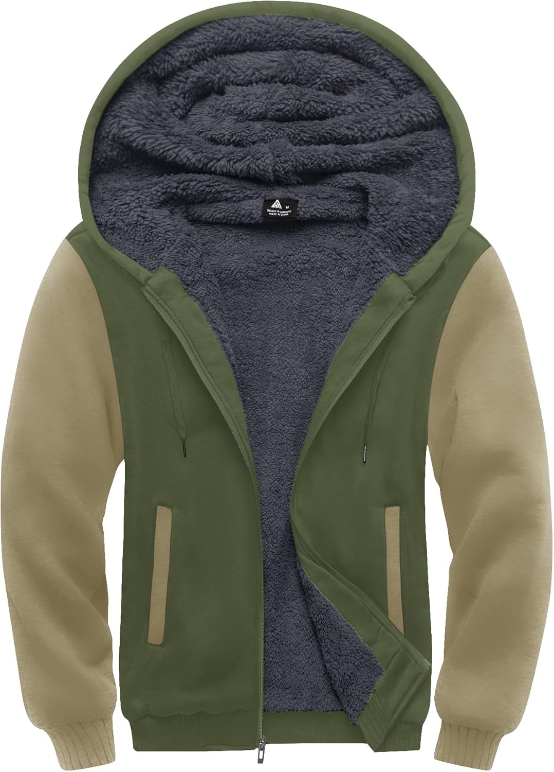 SCODI Heavyweight Fleece Hoodie for Men - Full Zip Sherpa Jacket