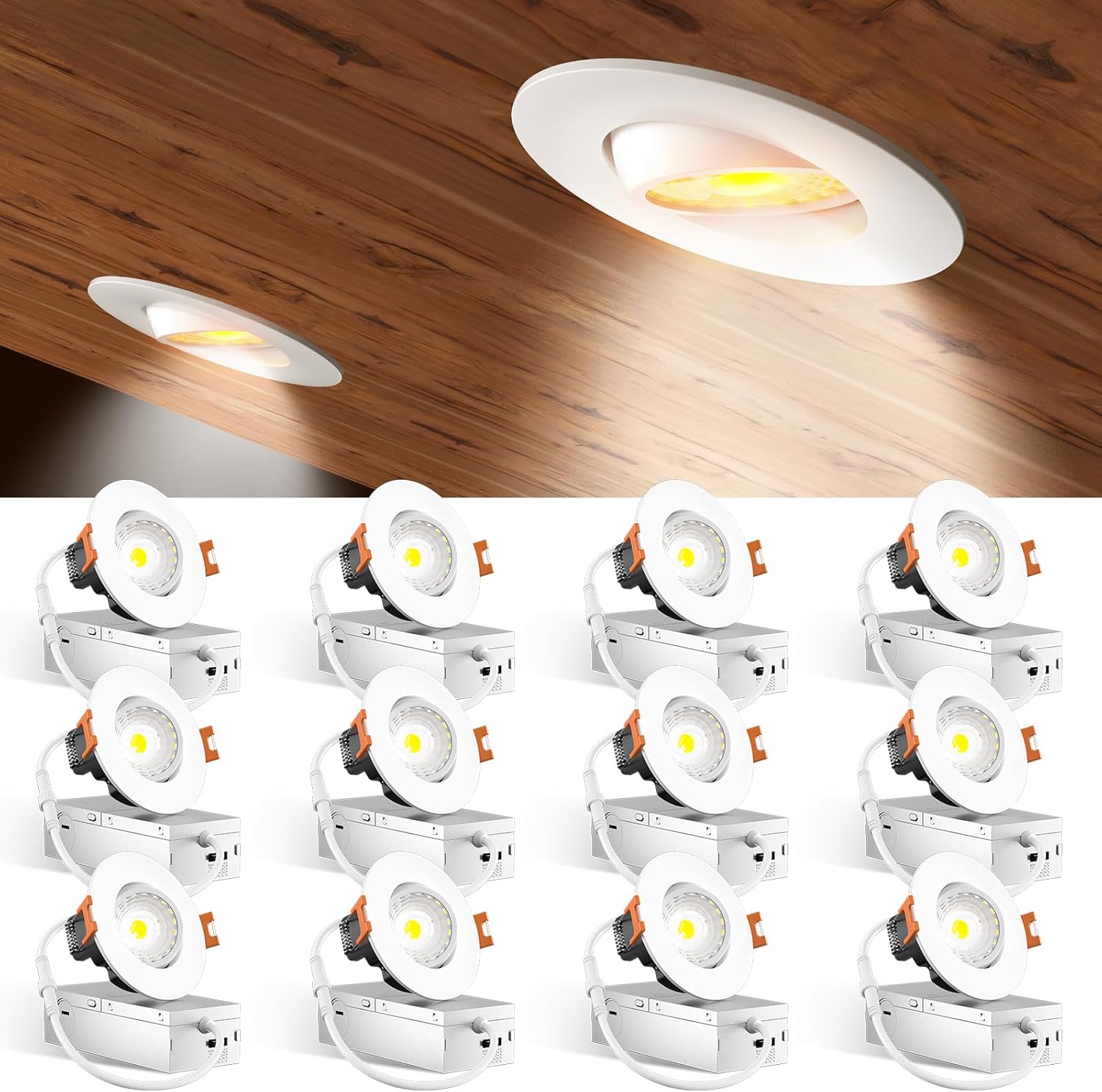Amico 12 Pack 3 Inch 5CCT Eyeball LED Recessed Lighting Review