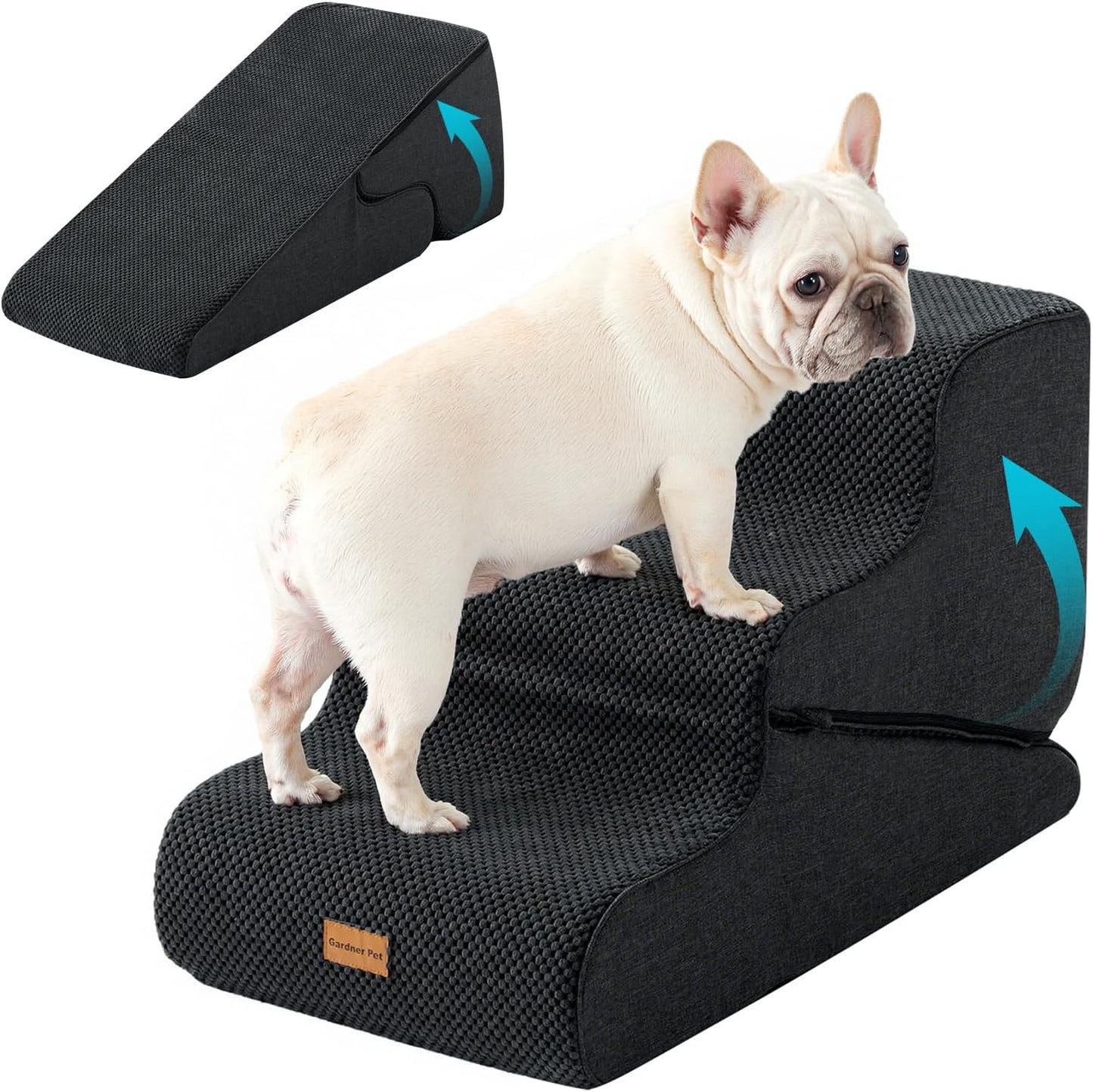 Gardner Pet Dog Stairs for Small Dogs - 2 in 1 Ramp and Steps