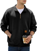 Men's Fleece Quarter Zip Pullover Sweatshirt for Everyday Warmth