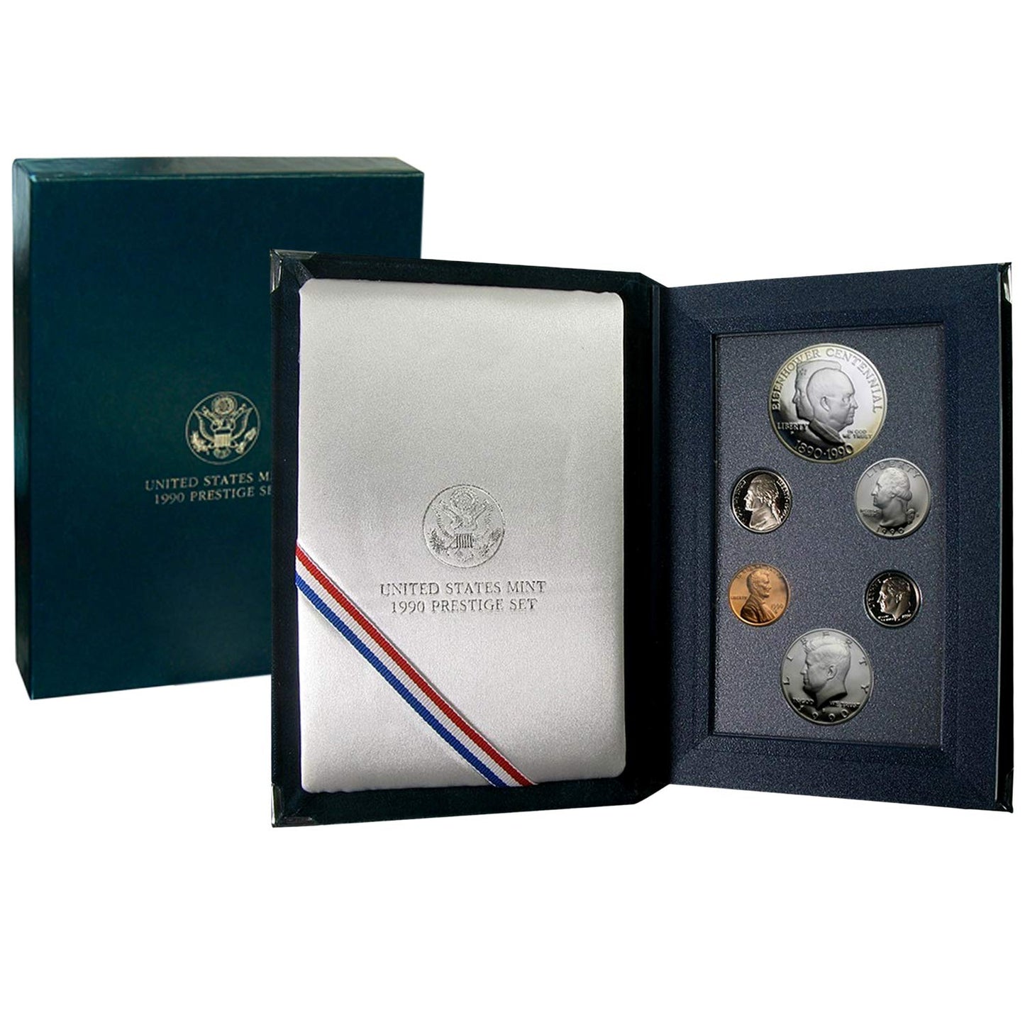 USA 1990 Mint Prestige Proof Set with 6 Coins in Case