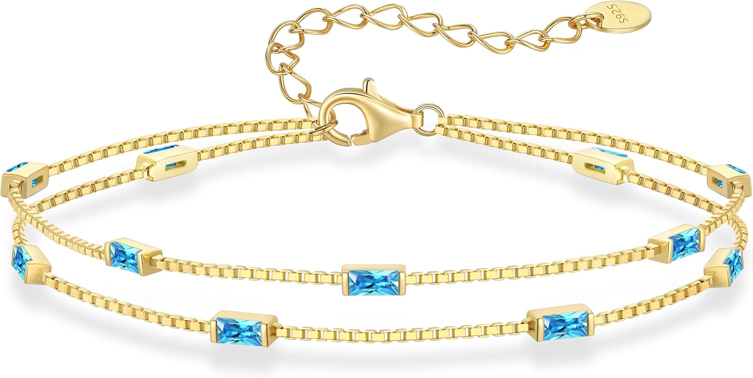 Birthstone Bracelets for Women - Elegant 925 Sterling Silver