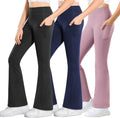 Girls Flare Leggings High Waisted Bootcut with Pockets - Stretchy Yoga