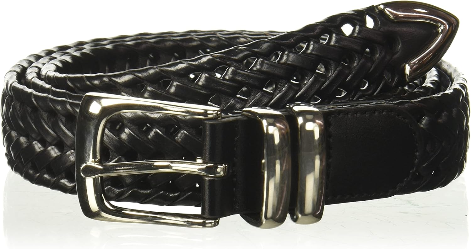 Perry Ellis Men's Portfolio Braided Leather Belt for Style