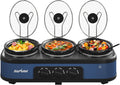 Sunvivi Triple Slow Cooker Buffet Server - 3 Pots, 2.5QT Each